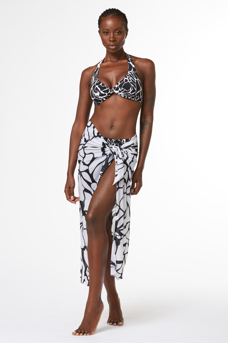 PAREO IN TULLE STAMPA FLOREALE