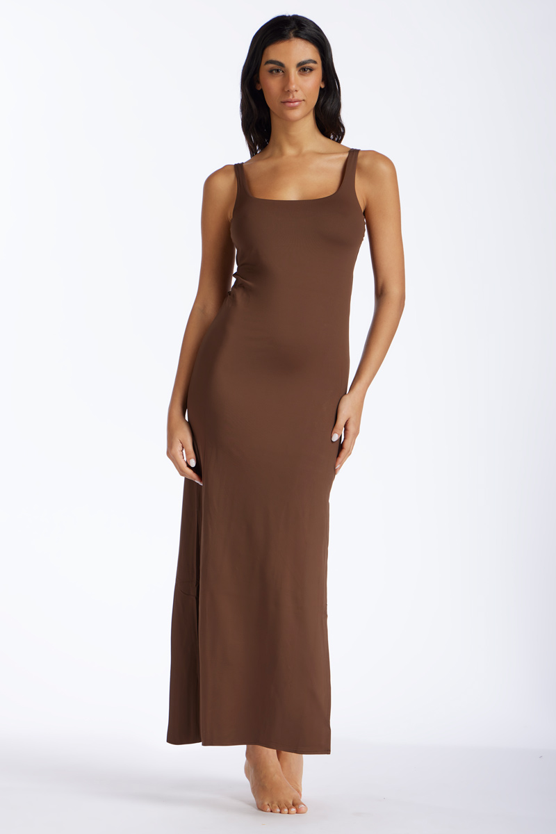 ABITO LUNGO IN MICROFIBRA