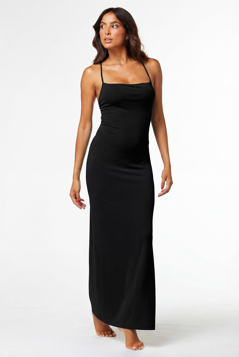 ABITO LUNGO IN JERSEY TINTA UNITA