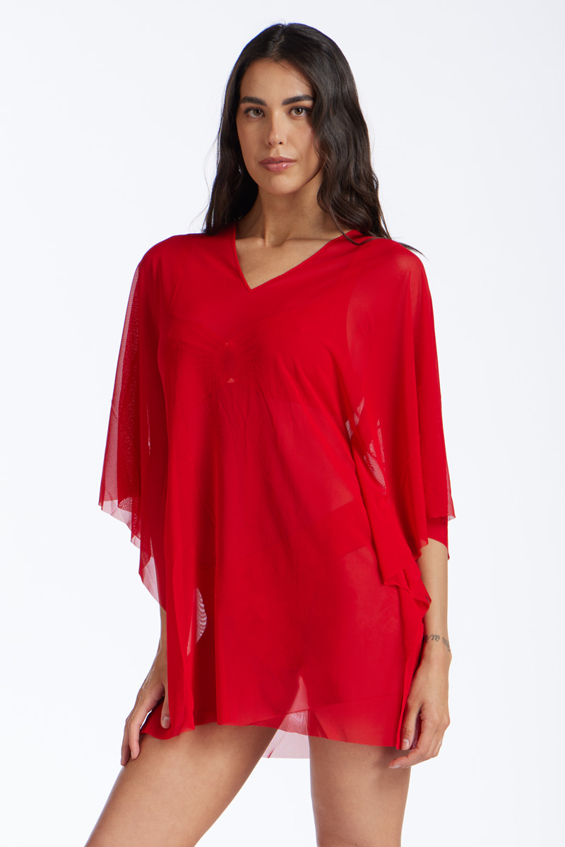 PONCHO TULLE TINTA UNITA